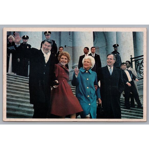 Presidents First Ladies 1989 Inauguration Photo Print Ronald Reagan George Bush - Picture 1 of 2